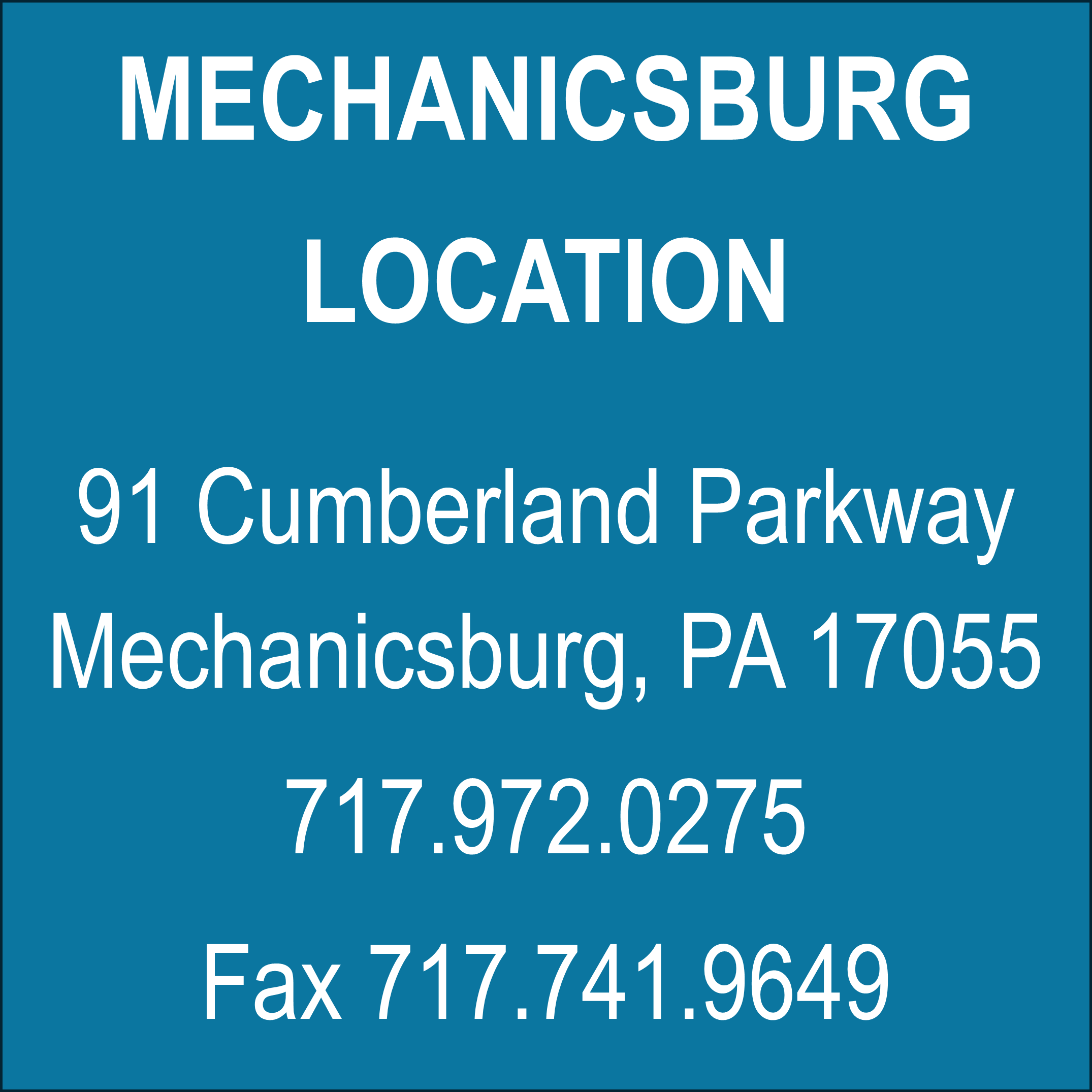 Hanover, PA Location - 525 McCosh Street, Hanover, PA 17331 717.632.2711 Fax 717.741.9649